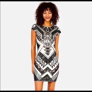 Aztec Sequence Dress | Express | XS